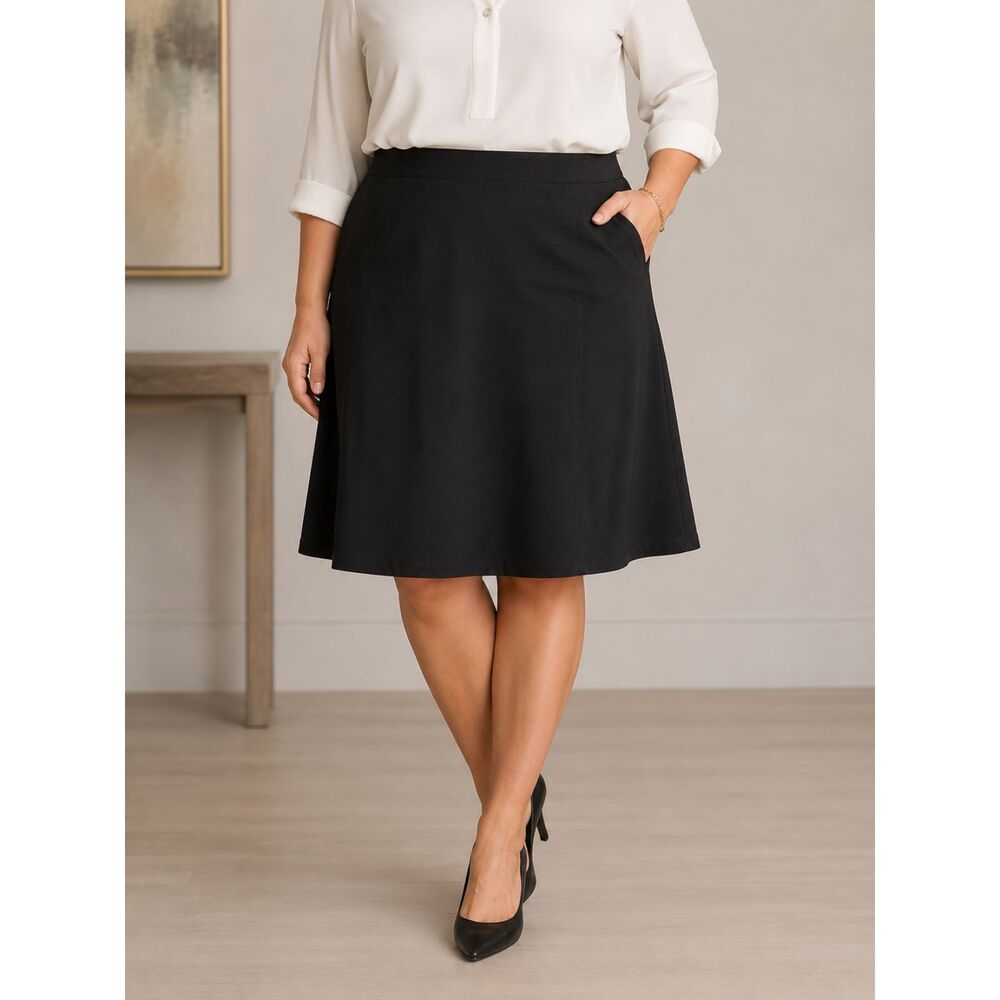Classic Black A-Line Women's Skirt Size 20W Olivia and Martin